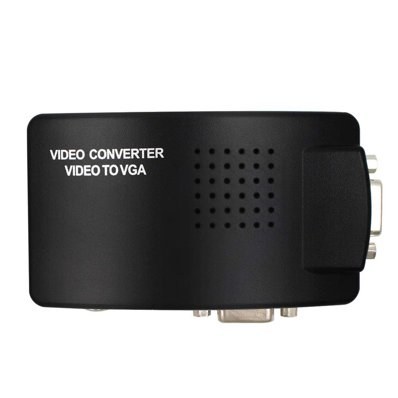 HDSUNWSTD PC Laptop Composite Video TV RCA Composite S-Video AV in to PC VGA LCD Out Converter Adapter Switch Box Black - Image 2